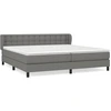 Image de vidaXL Lit boxspring avec matelas gris foncé 200x200 cm Tissu