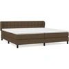 Image de vidaXL Lit boxspring avec matelas brun foncé 200x200 cm Tissu