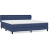 Image de vidaXL Lit boxspring avec matelas bleu 200x200 cm Tissu