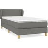 Image de vidaXL Lit boxspring avec matelas gris foncé 90x190 cm Tissu