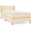 Image de vidaXL Lit boxspring avec matelas Crème 90x190 cm Tissu