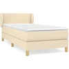 Image de vidaXL Lit boxspring avec matelas Crème 90x200 cm Tissu