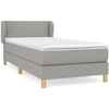 Image de vidaXL Lit boxspring avec matelas gris clair 100x200 cm Tissu
