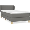 Image de vidaXL Lit boxspring avec matelas gris foncé 100x200 cm Tissu