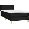 Image de vidaXL Lit boxspring avec matelas noir 100x200 cm tissu