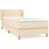 Image de vidaXL Lit boxspring avec matelas Crème 100x200 cm Tissu