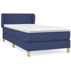 Image de vidaXL Lit boxspring avec matelas bleu 100x200 cm Tissu