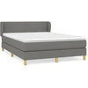 Image de vidaXL Lit boxspring avec matelas gris foncé 140x190 cm Tissu