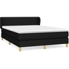 Image de vidaXL Lit boxspring avec matelas noir 140x190 cm Tissu