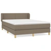 Image de vidaXL Lit boxspring avec matelas Taupe 140x190 cm Tissu
