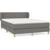 Image de vidaXL Lit boxspring avec matelas gris foncé 140x200 cm Tissu