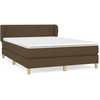 Image de vidaXL Lit boxspring avec matelas Marron foncé 140x200 cm Tissu
