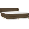 Image de vidaXL Lit boxspring avec matelas brun foncé 160x200 cm Tissu