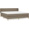 Image de vidaXL Lit boxspring avec matelas Taupe 160x200 cm Tissu