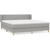 Image de vidaXL Lit boxspring avec matelas gris clair 180x200 cm Tissu