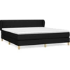 Image de vidaXL Lit boxspring avec matelas noir 180x200 cm Tissu