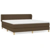 Image de vidaXL Lit boxspring avec matelas brun foncé 180x200 cm Tissu