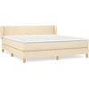 Image de vidaXL Lit boxspring avec matelas Crème 180x200 cm Tissu