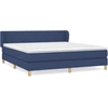 Image de vidaXL Lit boxspring avec matelas bleu 180x200 cm Tissu