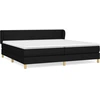 Image de vidaXL Lit boxspring avec matelas noir 200x200 cm tissu