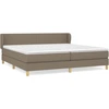 Image de vidaXL Lit boxspring avec matelas Taupe 200x200 cm Tissu