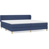 Image de vidaXL Lit boxspring avec matelas bleu 200x200 cm Tissu