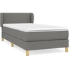 Image de vidaXL Lit boxspring avec matelas gris foncé 80x200 cm Tissu