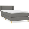 Image de vidaXL Lit boxspring avec matelas gris foncé 90x200 cm Tissu