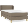 Image de vidaXL Lit boxspring avec matelas Taupe 90x200 cm Tissu