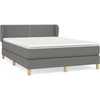 Image de vidaXL Lit boxspring avec matelas gris foncé 140x190 cm Tissu