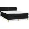 Image de vidaXL Lit boxspring avec matelas noir 140x200 cm Tissu