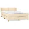 Image de vidaXL Lit boxspring avec matelas Crème 140x200 cm Tissu