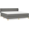 Image de vidaXL Lit boxspring avec matelas gris foncé 180x200 cm Tissu