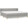 Image de vidaXL Lit boxspring avec matelas gris clair 200x200 cm Tissu