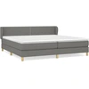 Image de vidaXL Lit boxspring avec matelas gris foncé 200x200 cm Tissu