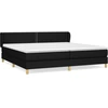 Image de vidaXL Lit boxspring avec matelas noir 200x200 cm tissu