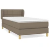 Image de vidaXL Lit Boxspring avec matelas Taupe 80x200 cm Tissu