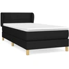 Image de vidaXL Lit boxspring avec matelas noir 90x190 cm Tissu