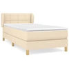 Image de vidaXL Lit boxspring avec matelas Crème 100x200 cm Tissu
