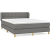 Image de vidaXL Lit boxspring avec matelas gris foncé 140x190 cm Tissu