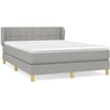 Image de vidaXL Lit boxspring avec matelas gris clair 140x200 cm Tissu
