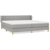 Image de vidaXL Lit boxspring avec matelas gris clair 200x200 cm Tissu