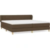 Image de vidaXL Lit boxspring avec matelas brun foncé 200x200 cm Tissu