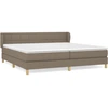 Image de vidaXL Lit boxspring avec matelas Taupe 200x200 cm Tissu