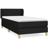 Image de vidaXL Lit boxspring avec matelas noir 80x200 cm tissu