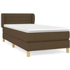 Image de vidaXL Lit boxspring avec matelas brun foncé 90x190 cm Tissu