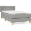 Image de vidaXL Lit boxspring avec matelas gris clair 90x200 cm Tissu