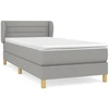 Image de vidaXL Lit boxspring avec matelas gris clair 100x200 cm Tissu