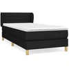Image de vidaXL Lit boxspring avec matelas noir 100x200 cm tissu