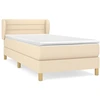 Image de vidaXL Lit boxspring avec matelas Crème 100x200 cm Tissu